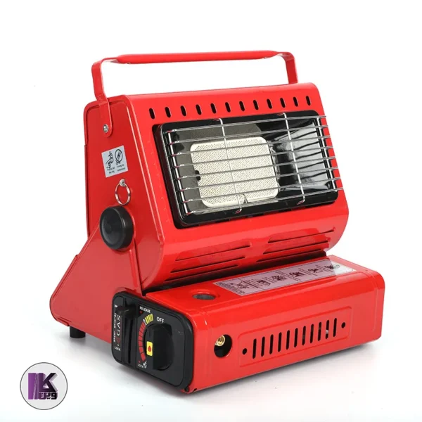 تصویری از اجاق گاز و بخاری سفری دو کاره رنگ قرمز