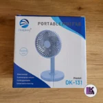 تصویری از جعبه پنکه شارژی رومیزی DeepKing مدل DK-131 رنگ آبی