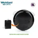 تصویری از کف و قسمت باتری پنکه شارژی ویداسی مدل WD-247s