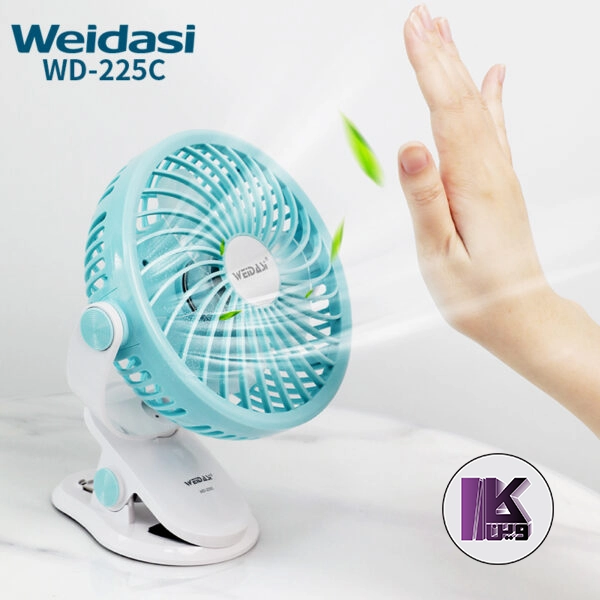 تصویری از شدت باد پنکه گیره ای ویداسی مدل WD-225 رنگ آبی