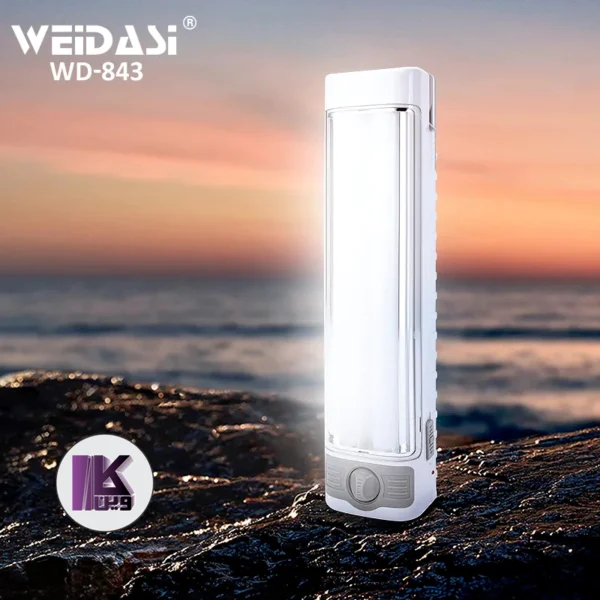 تصویری از چراغ شارژی اضطراری ویداسی مدل WD-843 در حالت روشن