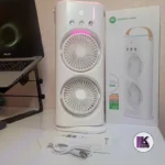 تصصویری از چرخش پنکه مه پاش دو قلو برند DP