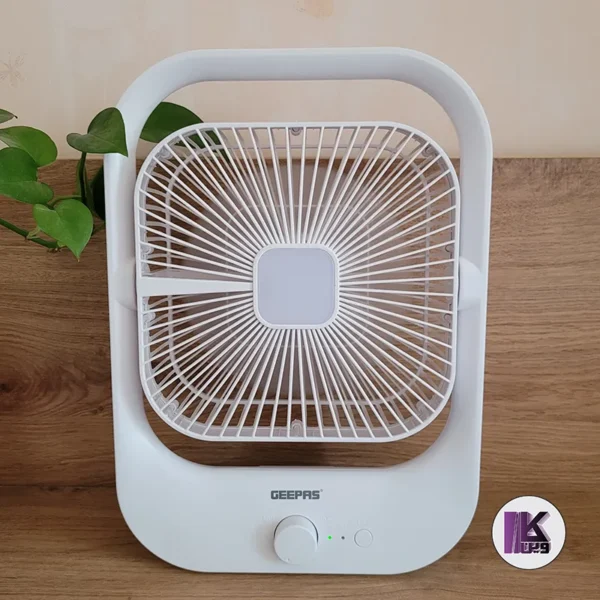 پنکه شارژی ۸ اینچی جیپاس مدل GF21162 با چراغ LED
