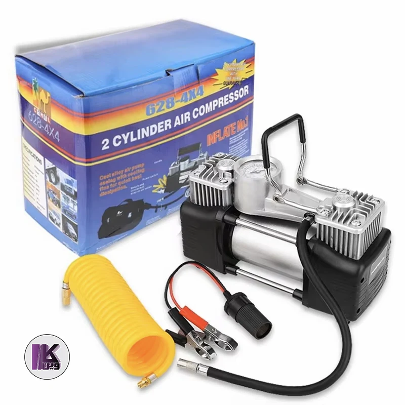 تصویری از پمپ باد فندکی دو سیلندر خودرو مدل 628-4X4