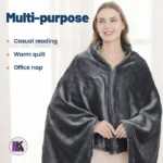 تصویری از نحوه استفاده از پتو و پانچو حرارتی برقی USB دار