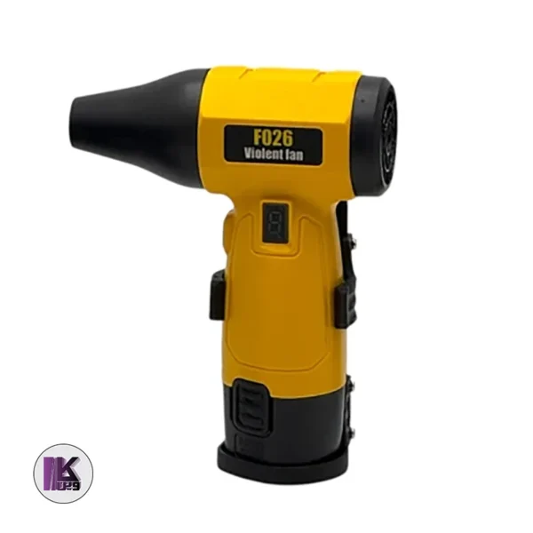 تصویری از بغل جت فن شارژی مدل F026 Violent Fan رنگ زرد