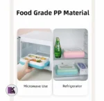 تصویری از ظرف غذای کودک مدل دایناسور ۴ بخشی ۸۰۰ میلی‌لیتری در ماکروفر و یخچال