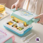 تصویری از داخل ظرف غذای کودک مدل دایناسور ۴ بخشی ۸۰۰ میلی‌لیتر