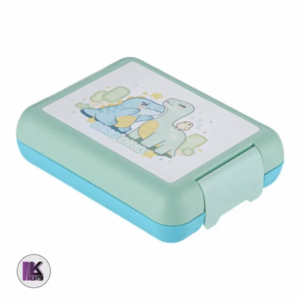 تصویری از نمای نزدیم ظرف غذای کودک مدل دایناسور ۴ بخشی ۸۰۰ میلی‌لیتری