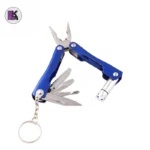 تصویری از ابزار چندکاره 8 در 1 تاشو با چراغ LED مدل Micro Pliers در حالت باز رنگ آبی