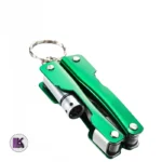 تصویری از ابزار چندکاره 8 در 1 تاشو با چراغ LED مدل Micro Pliers سبز رنگ