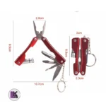 تصویری از سایز و اندازه ابزار چندکاره 8 در 1 تاشو با چراغ LED مدل Micro Pliers