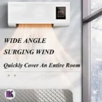 تصویر از هیتر و پنکه دیواری و رومیزی با کنترل از راه دور 1800 وات روی دیوار