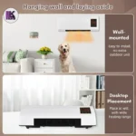 تصویری از کاربرد هیتر و پنکه دیواری و رومیزی با کنترل از راه دور 1800 وات