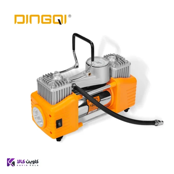 پمپ باد خودرو دو سیلندر 180 وات دینگی DINGQI با فشار 150 PSI مدل 108004